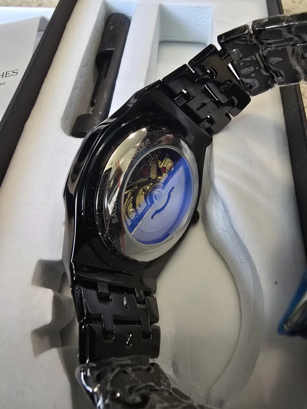 Men's Black Textured Metal Watch
